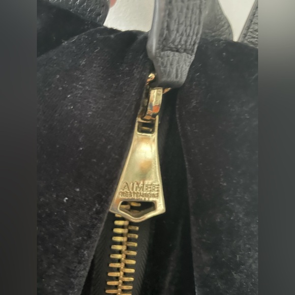 Aimee Kestenberg Tamitha Backpack Purse. Leather/velvet with gold accents. - Picture 10 of 13